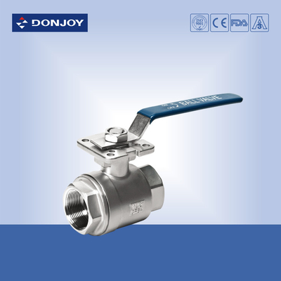 SS304 2 Peice  Sanitary Ball Valve With manual plastic handle