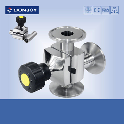 SS316L 1/4" Mini  Three - way Sanitary Diaphragm Valve , clamp Connection