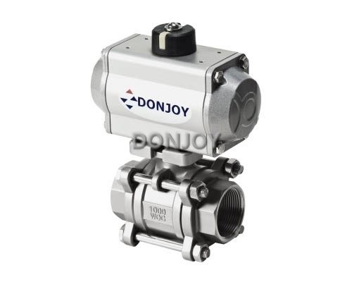 Aluminum pneumatic 3pcs Non-retention full port ball with thread Connection