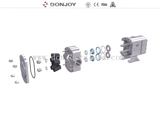 Full stainless steel bare shaft lobe pump with flush seal for chocolate