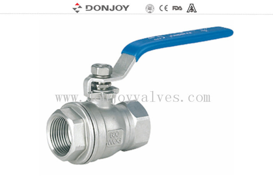 2 Peice female industrial Ball valve With ISO mound and handle , BSP Thread