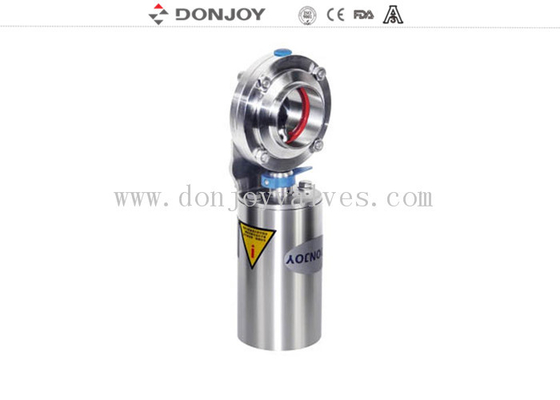 Stainless steel pneumatic sanitary butterfly valve with valve sensor or positioner